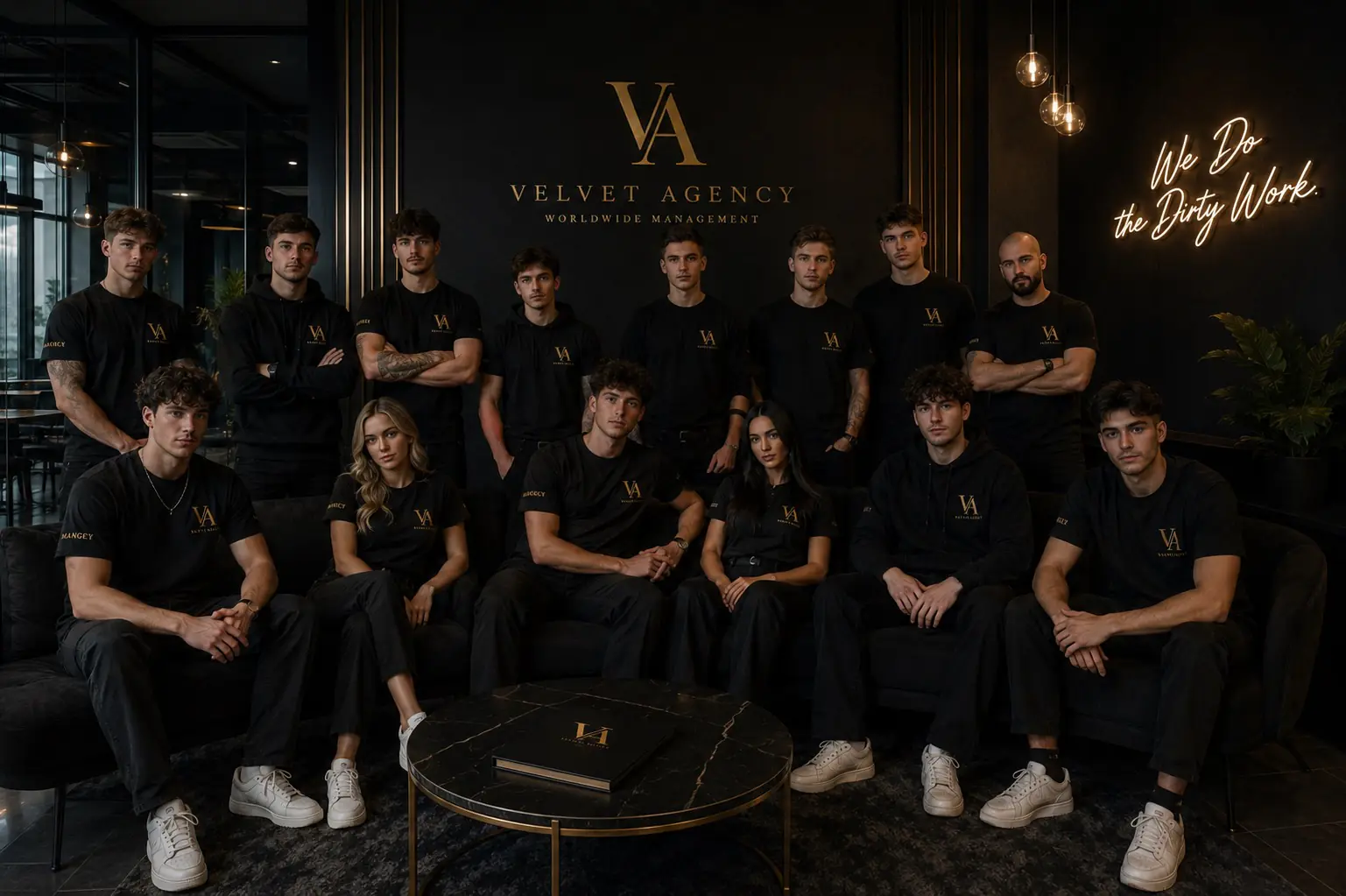 Das Team von Velvet Management im Büro
